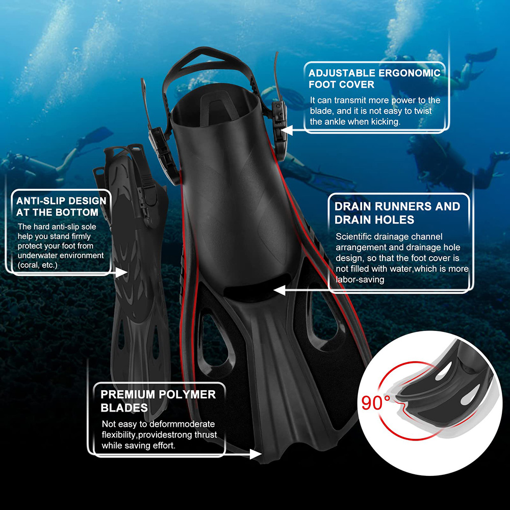 Snorkel Fins - Short Adjustabl - Flippers Swimming ulasan dan harga