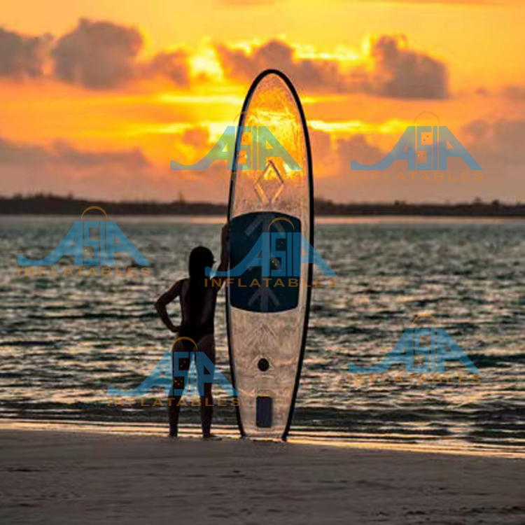 Crystal Clear Bottom Sup Stand - Surfboard Leash ulasan dan harga
