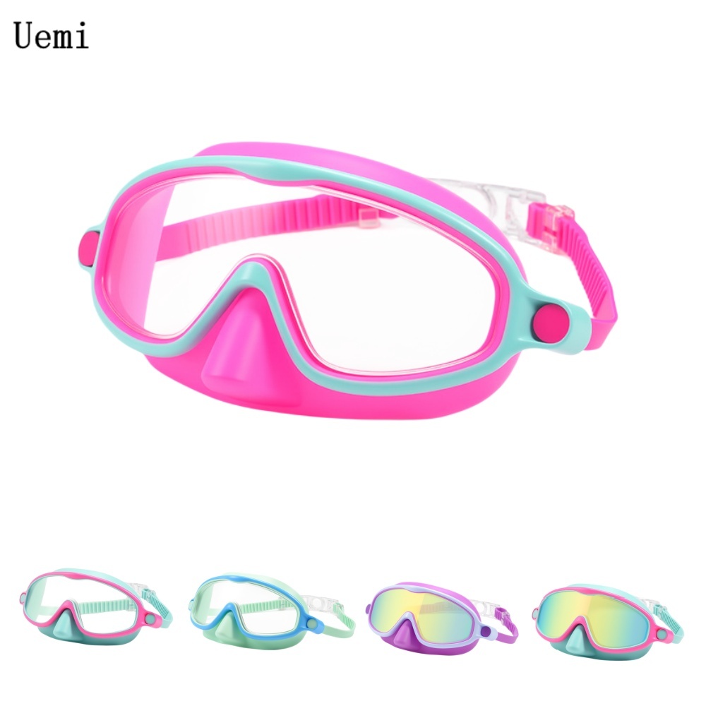 Kids Swim Goggles with Nose Co - Diving Mask ulasan dan harga