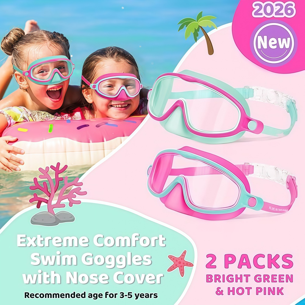 Kids Swim Goggles with Nose Co - Diving Mask ulasan dan harga
